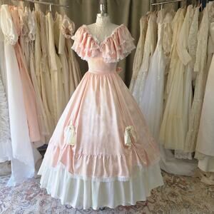 Gunne Sax Pink Princess Dress Size S 9 Vintage 80s Southern Belle Prom Formal